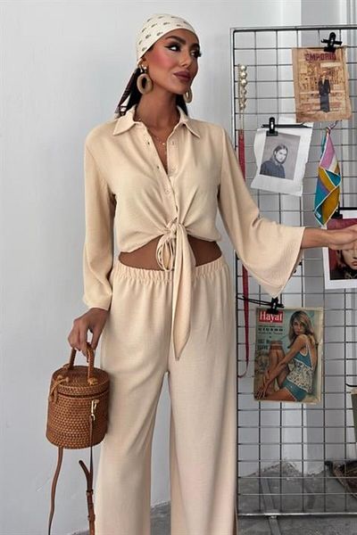 KAZAK Ayrobin Suit with Tie-Up Shirt and Slit Trousers 10179