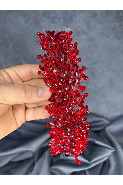 Hayalperest boncuk Elisa Thin Beaded Bridal Crown Turban and Hair Accessory