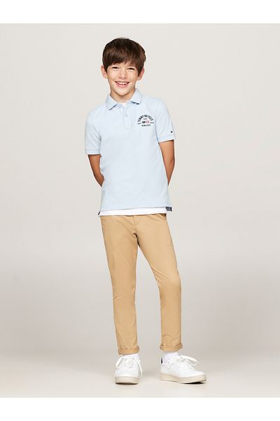 Tommy Hilfiger Boys Blue Flag Short Sleeve Polo T-Shirt