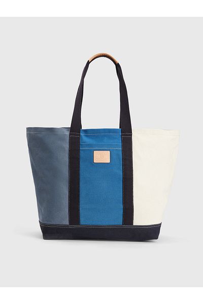 Tommy Hilfiger Men Blue Sustainable Canvas Tote Bag