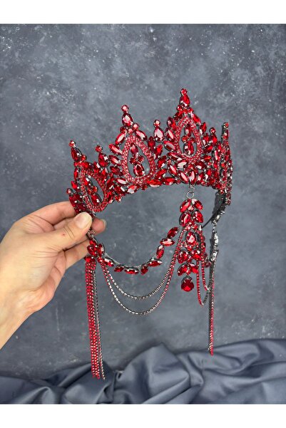 Hayalperest boncuk High Frontlet Hair Accessory with Dangle Balca Bridal Henna Crown