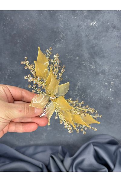 Hayalperest boncuk Özün Detailed Scalloped Bridal Hairpin