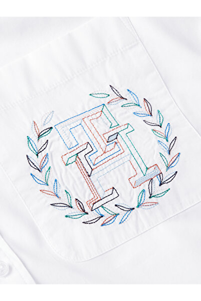 Tommy Hilfiger Womens White MD Boxy Easy Fit Shirt