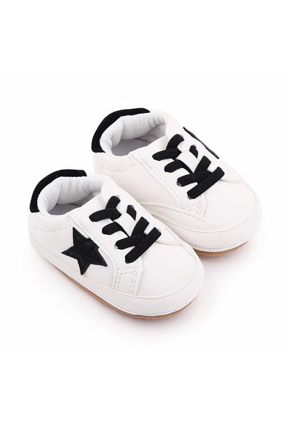 Superbaby Adidasi albi cu stea neagră