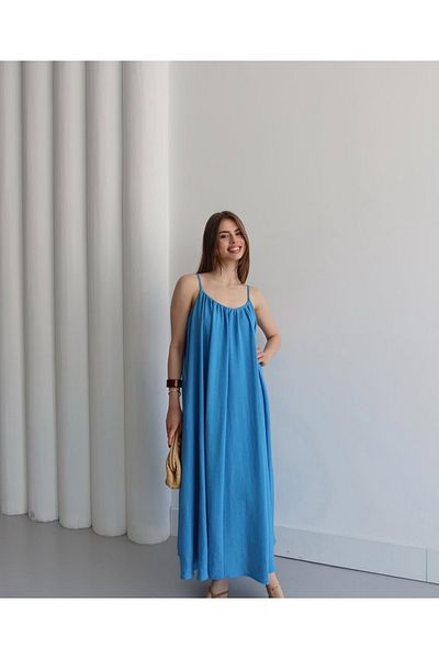 Ekim Store Rochie lungă lejeră cu bretele cu șnur
