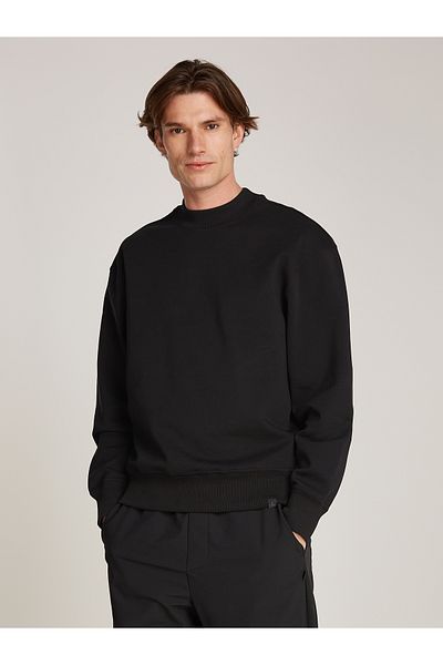 Calvin Klein Calvin Klein Men Black Interlock Crew Neck Pullover Sweatshirt