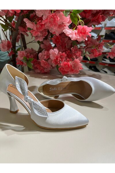 İST FİDAN KUNDURA Women's Open Side Bow Detailed Evening Dress Shoes