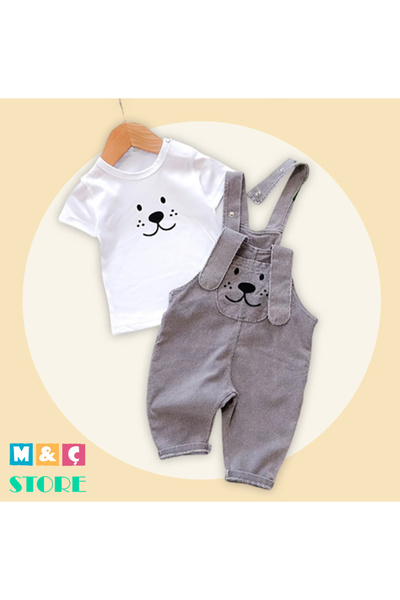 MÇ FAMİLY STORe Baby Girl Baby Kids Jean Salopet 2-Piece Jeans Jumpsuit