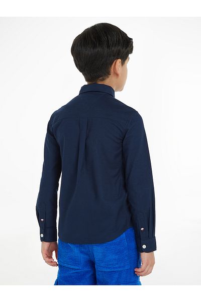 Tommy Hilfiger Boys Blue Varsity Oxford Shirt