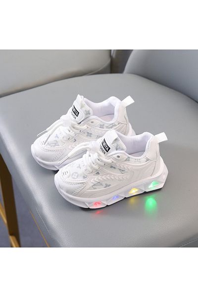 Superbaby Adidasi albi cu luminite - Lore
