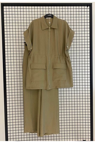 Armine Trend New Season Linen Fabric Back Detailed Sports Double Set