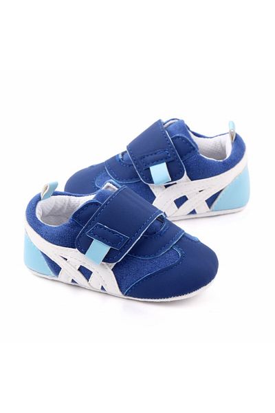 Superbaby Adidasi albastri cu dungi albe