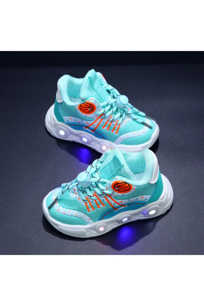 Superbaby Adidasi turcoaz cu luminite - Baseball