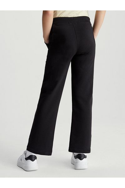 Calvin Klein Girls Black Monogram Off Placed Sweatpants
