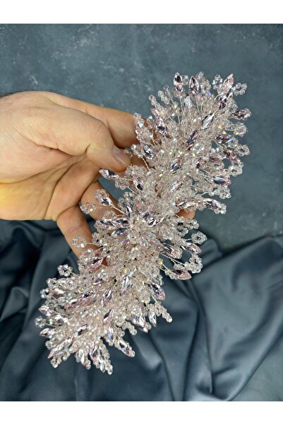 ESPEREST إيلينا الحناء المطرزة المكثفة وتاج الزفاف عمامة متطابقة