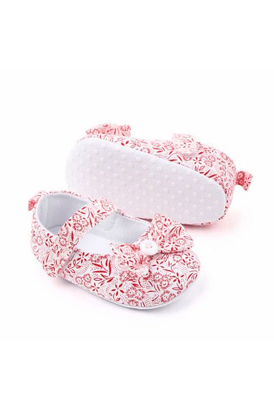Superbaby White shoes with red flowers