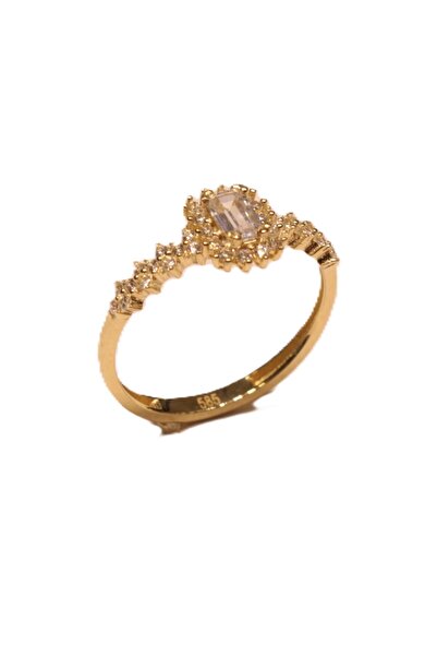 Hakan Güler Kuyumculuk 14 Ayar Altın Kare Baget Taşlı Su Yolu Düğün-Nişan Seti