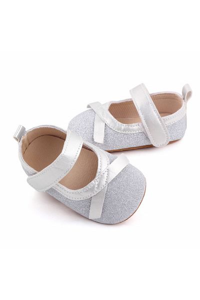 Superbaby Pantofiori argintii cu fundita