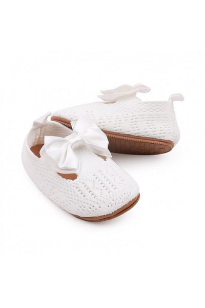 Superbaby Pantofiori albi crosetati