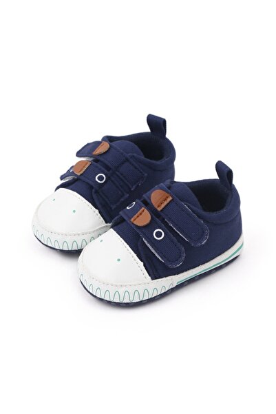 Superbaby Pantofiori sport bleumarine cu barete cu arici - Dino