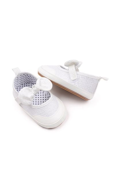 Superbaby Pantofiori alb sidefat pentru fetite