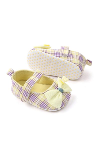Superbaby Yellow and lilac checkered shoes