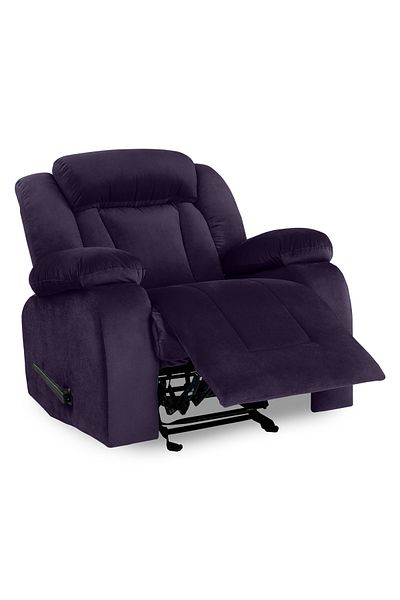 Lazy Vibes MNZ5 | Velvet Classic Recliner Chair - Dark Purple