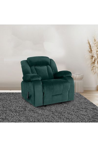 Lazy Vibes MNZ5 | Velvet Rocking Recliner Chair - Dark Green
