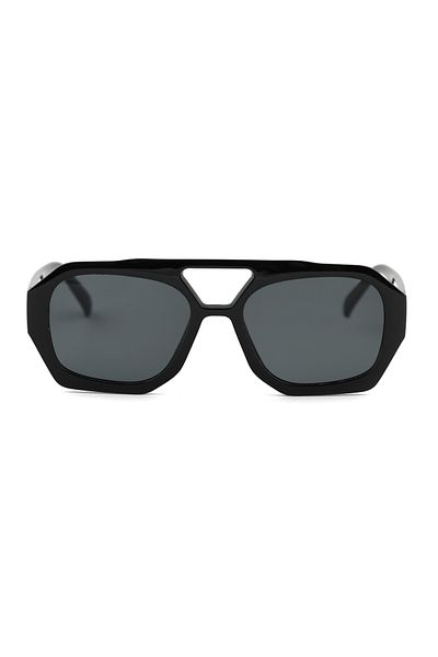 TomyHelf Rectangular Design Black Frame Black Glass Women's Sunglasses Vehla