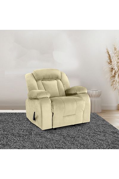 Lazy Vibes MNZ5 | Velvet Classic Recliner Chair - Dark Ivory