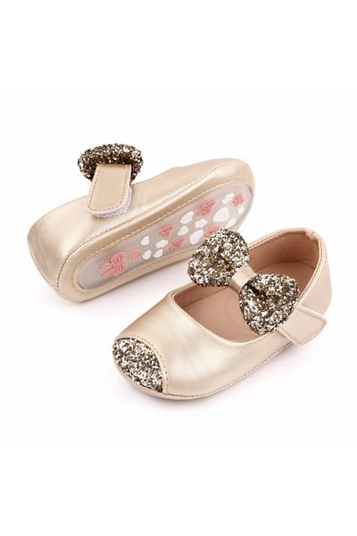Superbaby Pantofiori aurii cu sclipici pentru fetite