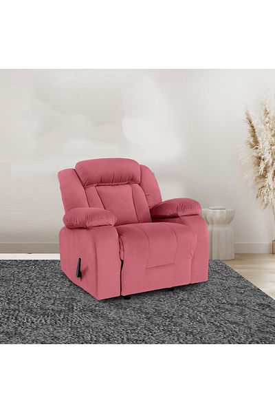 Lazy Vibes MNZ5 | Velvet Rocking Recliner Chair - Dark Pink