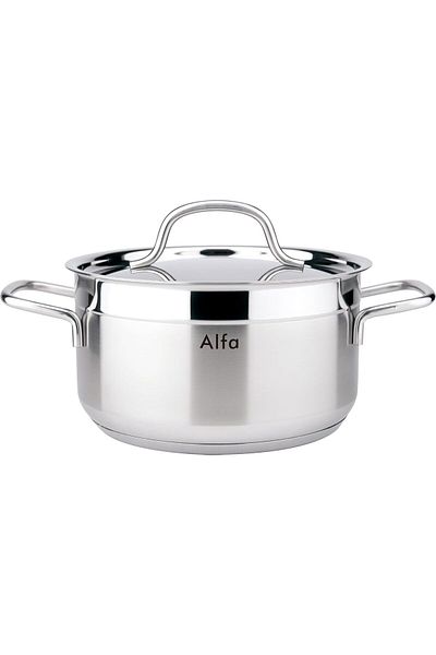 HOME MAKER Alfa Casserole Cookware, 9.8 Liter Capacity, Silver
