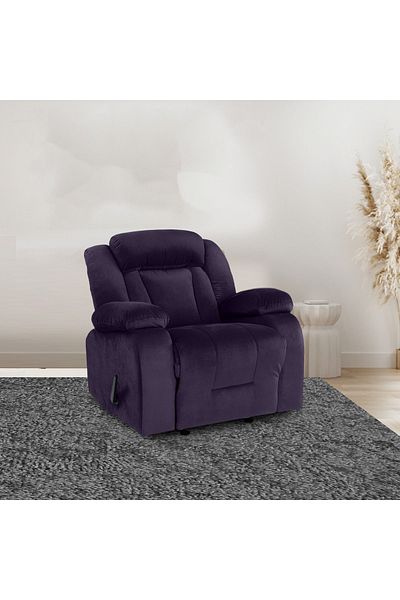 Lazy Vibes MNZ5 | Velvet Classic Recliner Chair - Dark Purple