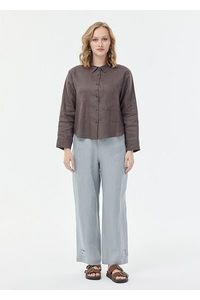 Armağan Linen Trousers with Leg Detail