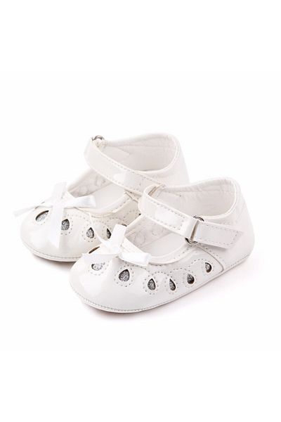Superbaby Pantofiori albi din lac