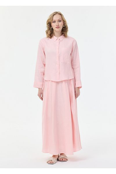 Armağan Flared Linen Skirt