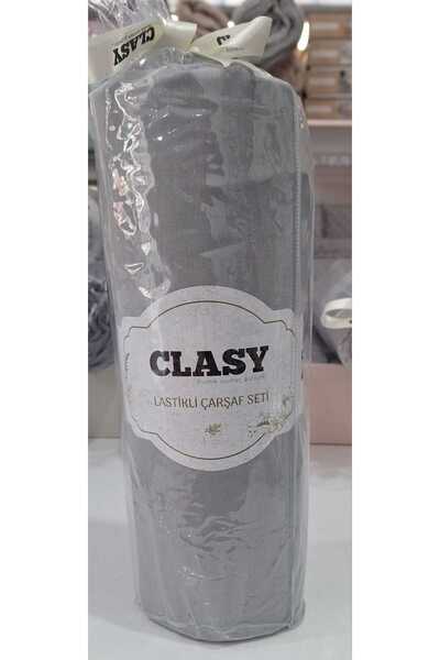 Clasy RANFORCE LASTİKLİ ÇARŞAF SETİ MİNEL V3 AÇIK GRİ 120*200 CM
