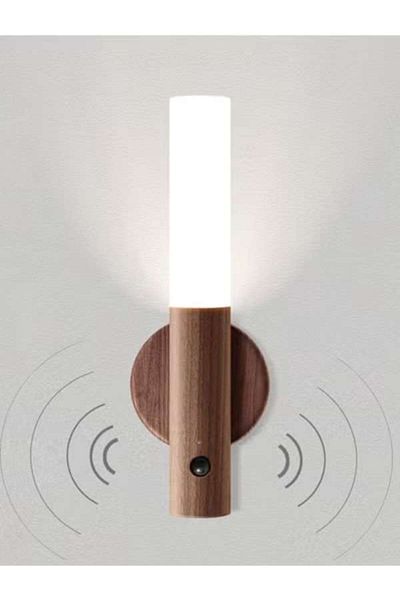 Zoom Plus Motion Sensor Night Light – LED, 4M Range, Stick Anywhere, Walnut Wood, Portable