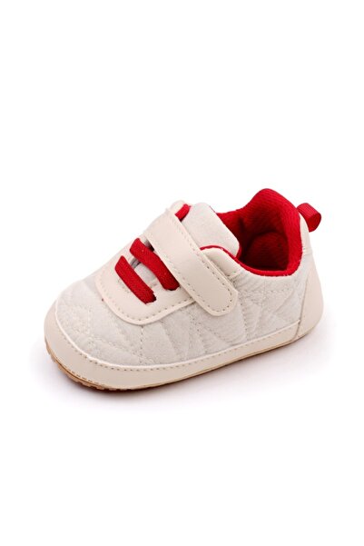 Superbaby Cream shoes with red laces for boys