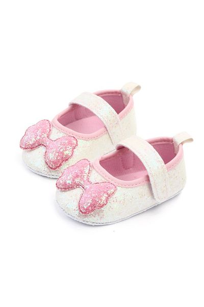 Superbaby Pantofiori sclipitori cu fundite roz