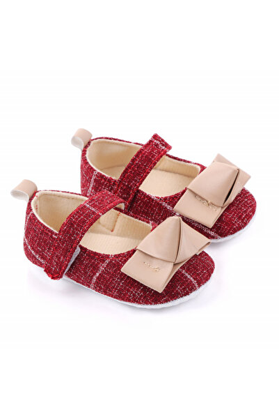 Superbaby Бордови обувки с кремава панделка