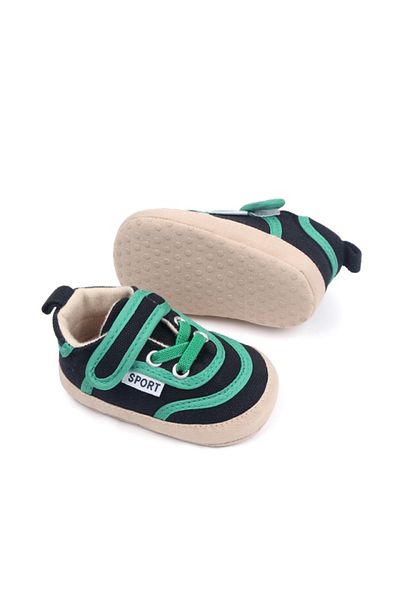 Superbaby Baby sports shoes, black with green inserts