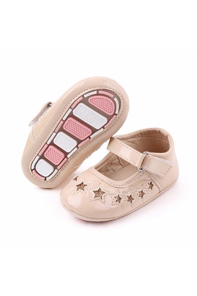 Superbaby Cream patent shoes with stars