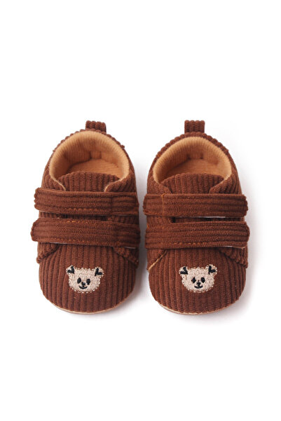 Superbaby Baby boy's first steps shoes, made of ribbed fabric, with hedgehogs...