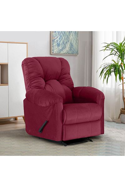 American Polo | Velvet Classic Recliner Chair - Burgundy -92×78x103