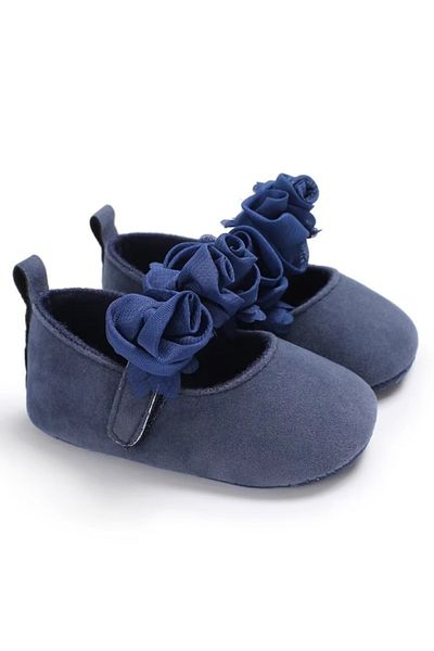 Superbaby Pantofiori bleumarine cu trandafirasi