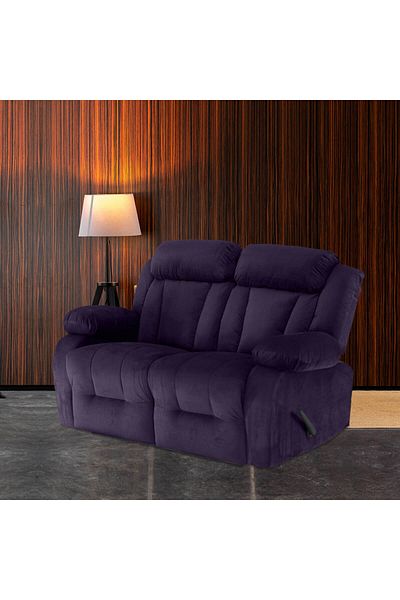 Lazy Vibes MNZ5 | Velvet Double ReclinerChair 159x77x104 cm - Dark Purple