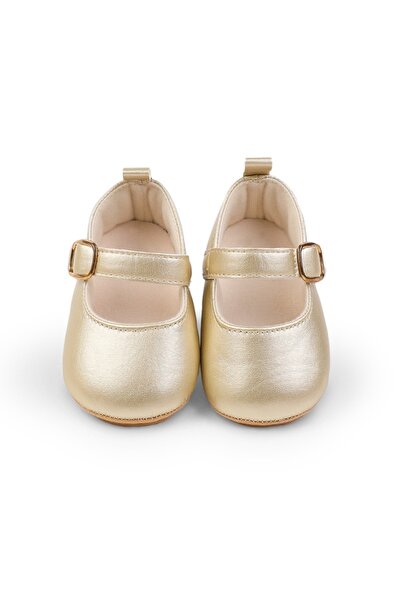 Superbaby Pantofiori bebeluși pentru primii pași, eleganți, cu arici, aurii, ...