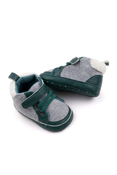 Superbaby Baby shoes, green with gray